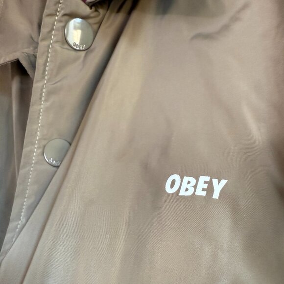 OBEY 🤘🏽Mens Windbreaker Jacket \\ Size Large // Army Green - Picture 5 of 15
